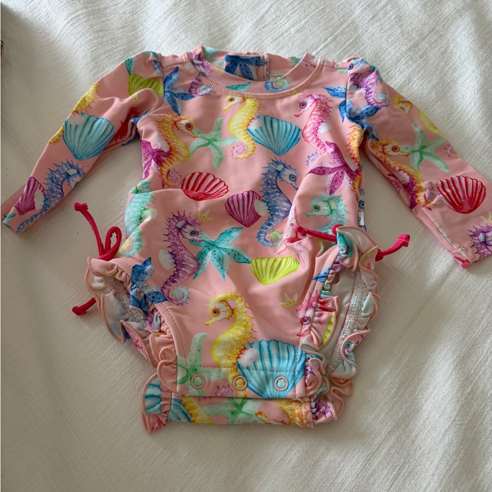 Posh Peanut Pink Seahorse Swim Rashguard